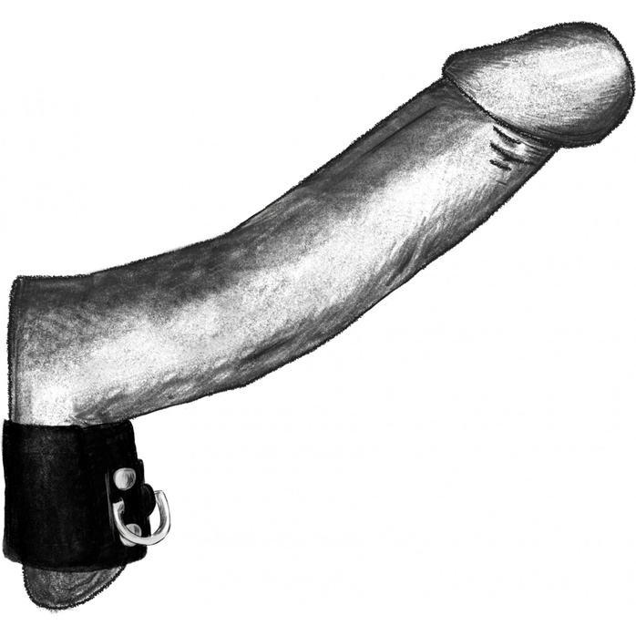 Черный бандаж на пенис и мошонку с D-образным кольцом - BDSM. Фотография 3.