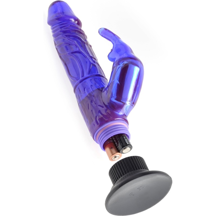 Фиолетовый вибратор-кролик с присоской Deluxe Bunny - 21 см - Pipedream Products. Фотография 5.