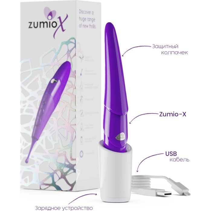 Фиолетовый стимулятор клитора с ротацией Zumio X. Фотография 12.