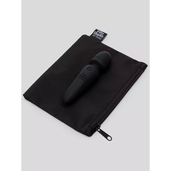 Черный мини-wand Sensation Rechargeable Mini Wand Vibrator - 10,1 см - Fifty Shades of Grey. Фотография 5.