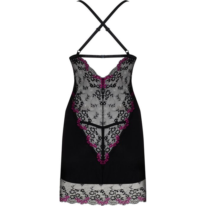 Элегантная короткая сорочка Vanessme с кружевными вставками - Sexy. Фотография 6.