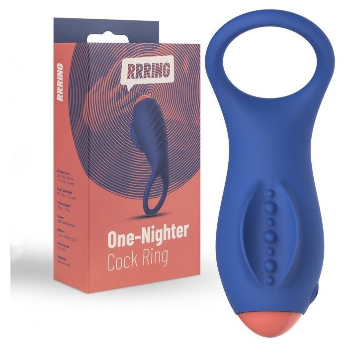 Синее эрекционное кольцо RRRING One Nighter Cock Ring. Фотография 3.