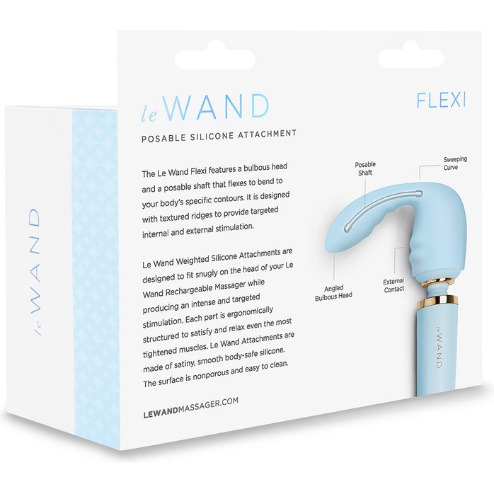 Голубая насадка Flexi для массажера le Wand. Фотография 6.