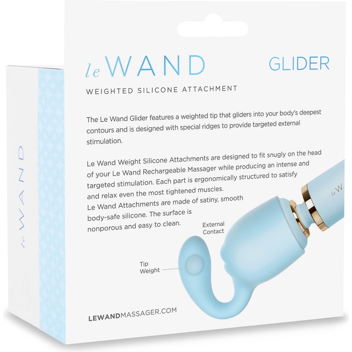 Голубая насадка Glider для массажера le Wand. Фотография 6.