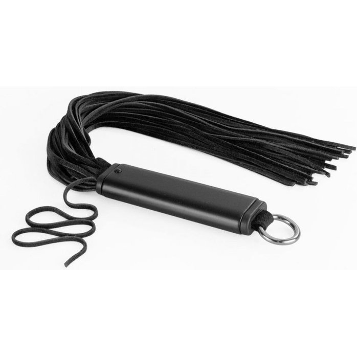 Черная велюровая многохвостая плеть SOFT - 40 см - BDSM accessories