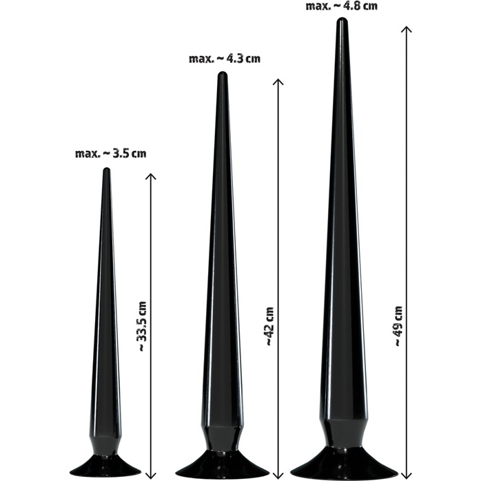Набор из 3 длинных анальных пробок Super Long Flexible Butt Plug Set - You2Toys. Фотография 7.