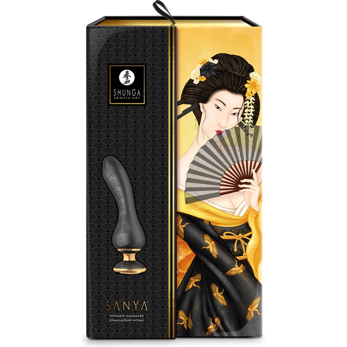 Черный вибростимулятор SANYA - 18,5 см - Shunga Vibes. Фотография 2.