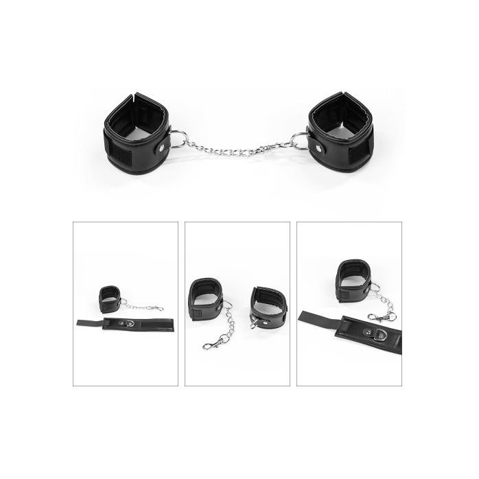 БДСМ-набор Deluxe Bondage Kit: наручники, плеть, кляп-шар. Фотография 3.
