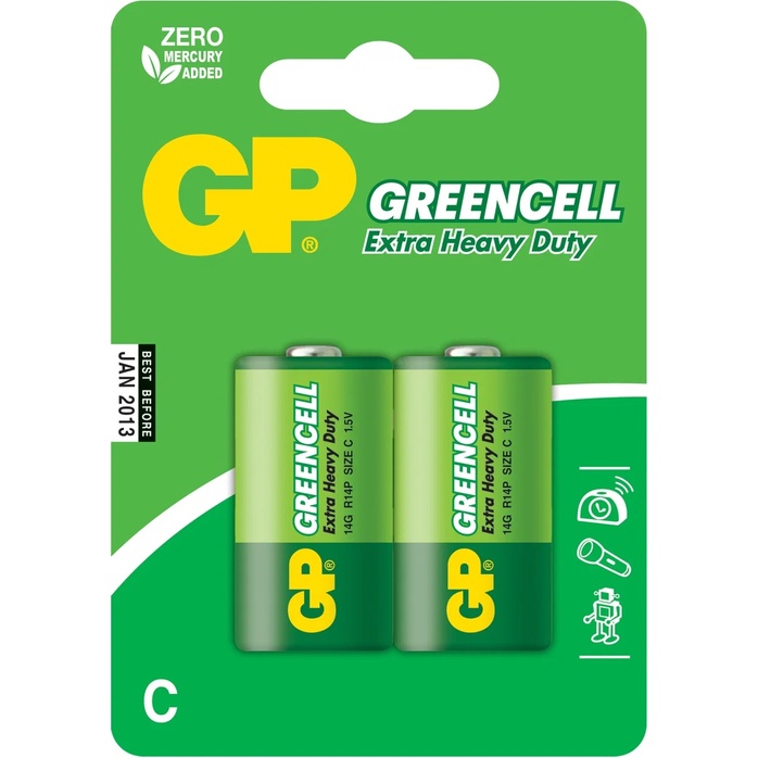 Батарейки солевые GP GreenCell C/R14G - 2 шт