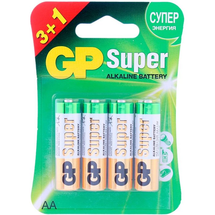 Батарейки GP Super Alkaline АA/LR6 15А - 3 1 шт