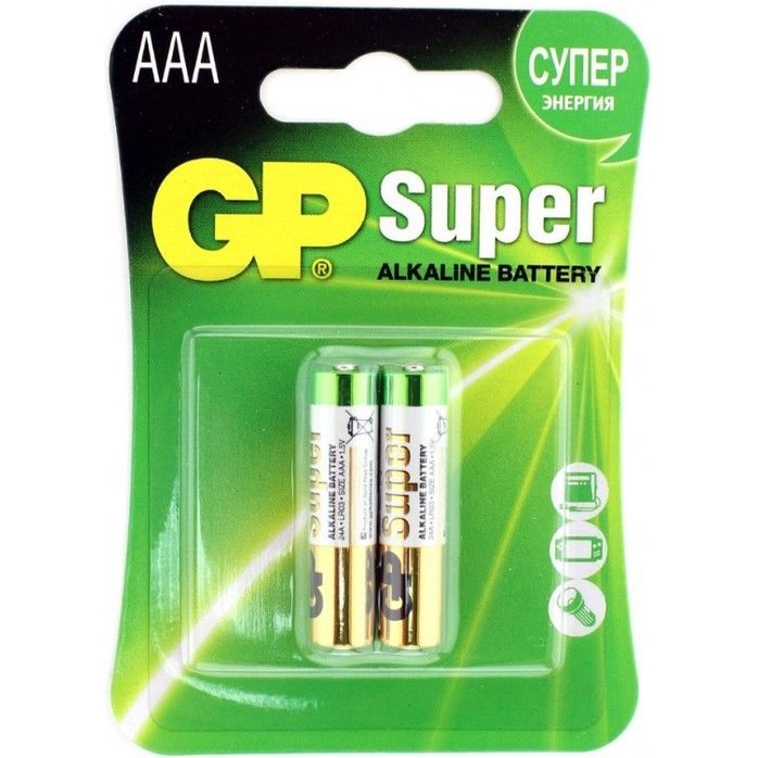 Батарейки алкалиновые GP Super Alkaline ААA/LR03 - 2 шт