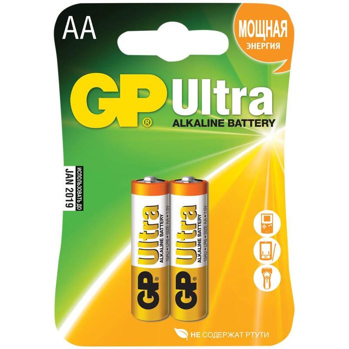 Батарейки GP Ultra Alkaline AA/LR6 15AU-CR2 - 2 шт