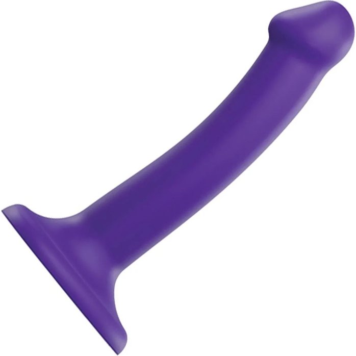 Фиолетовый фаллоимитатор-насадка Strap-On-Me Dildo Dual Density size S - 17 см