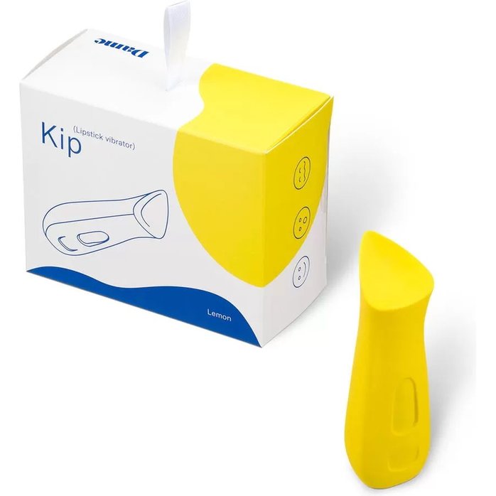 Желтый вибростимулятор Kip со скошенным кончиком. Фотография 7.