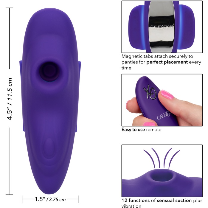 Фиолетовый стимулятор в трусики Remote Suction Panty Teaser. Фотография 3.