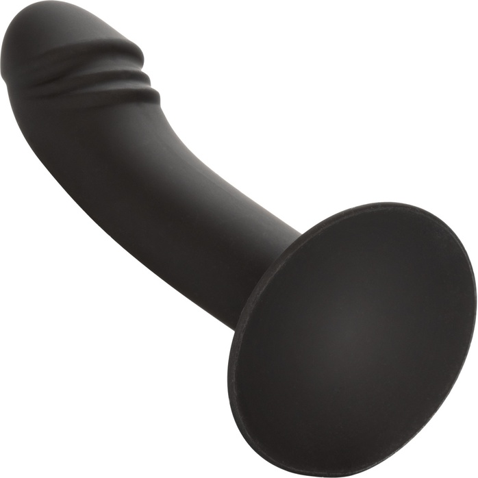 Черный анальный фаллоимитатор Silicone Curved Anal Stud - Anal Toys. Фотография 7.