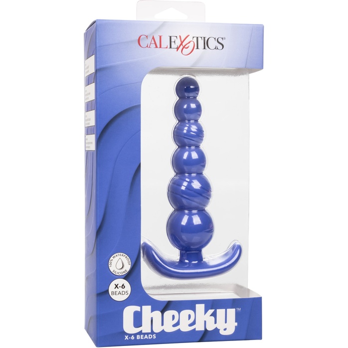 Синяя анальная пробка Cheeky X-6 Beads - 12,75 см - Cheeky. Фотография 8.
