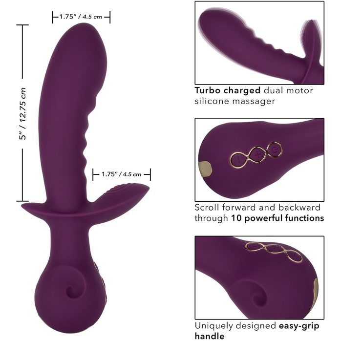 Фиолетовый универсальный вибратор Lover - 22,25 см - Obsession. Фотография 3.