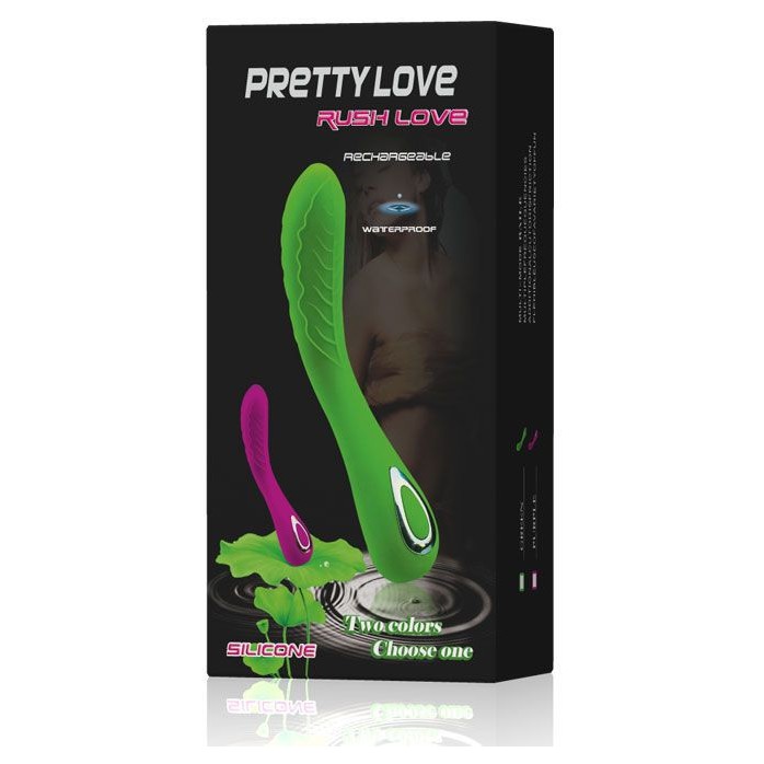 Зелёный вибромассажер Pretty Love Rush Love - 17 см - Pretty Love