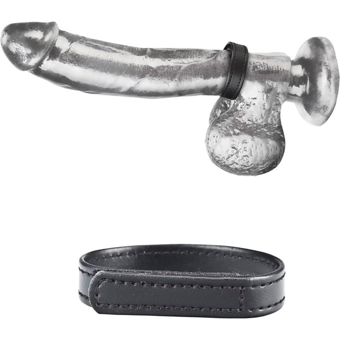 Кольцо на пенис из искусственной кожи на липучке VELCRO COCK RING - 5 см
