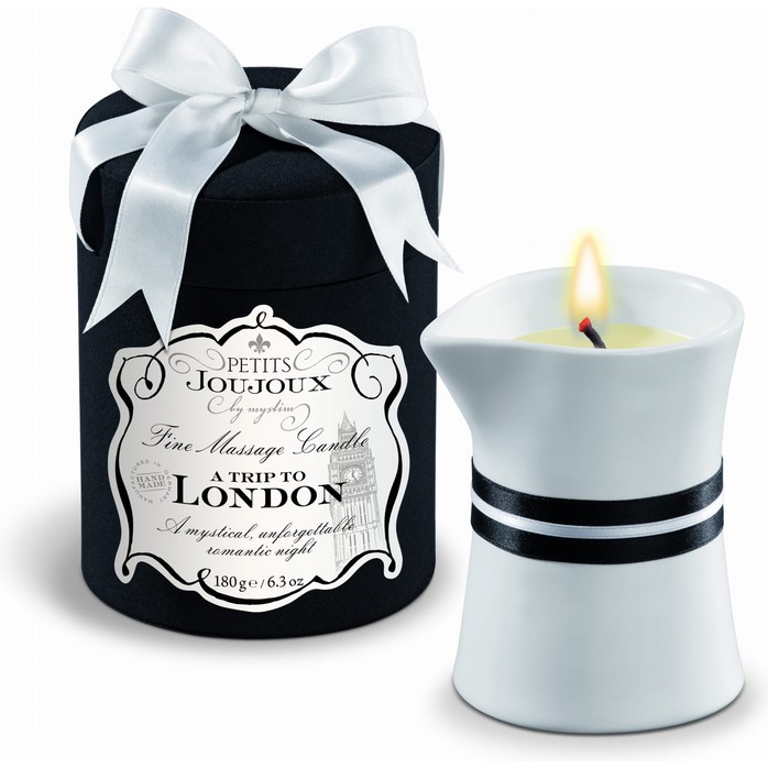 Массажное масло в виде большой свечи Petits Joujoux London с ароматом ревеня, амбры и чёрной смородины - Petits JouJoux