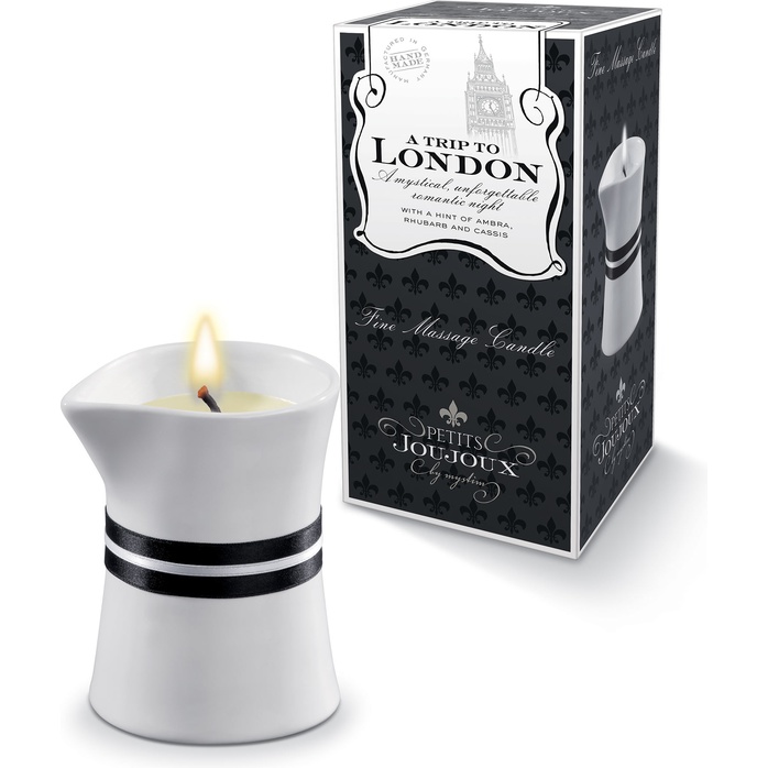 Массажное масло в виде малой свечи Petits Joujoux London с ароматом ревеня, амбры и чёрной смородины - Petits JouJoux