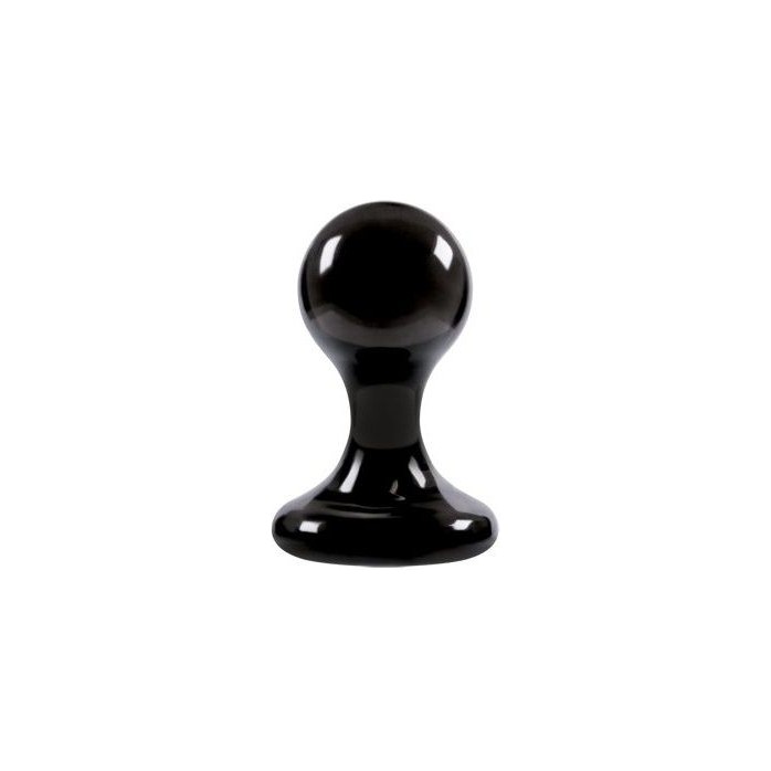 Чёрная анальная пробка среднего размера Luna Balls на присоске - 8,5 см - Luna Balls