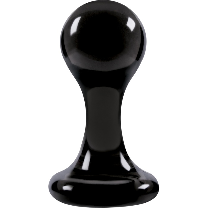 Большая чёрная анальная пробка Luna Balls на присоске - 9,5 см - Luna Balls