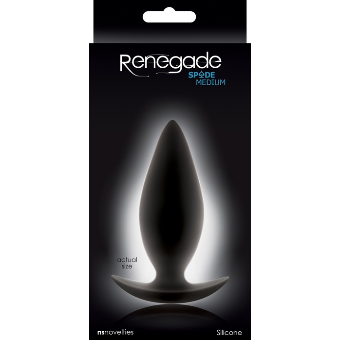 Чёрная анальная пробка для ношения Renegade Spades Medium - 10,1 см - Renegade. Фотография 2.