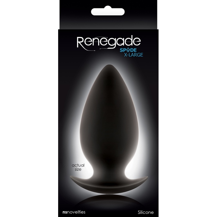 Чёрная анальная пробка большого размера Renegade Spades для ношения - 11,1 см - Renegade. Фотография 2.