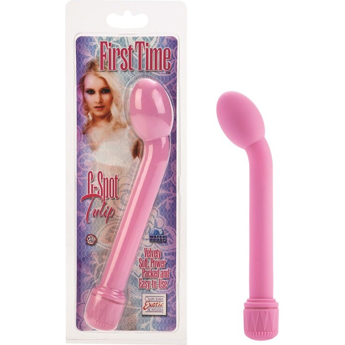 Нежно-розовый вибромассажёр G-точки с утолщенной головкой G-SPOT TULIP - 17 см - First Time