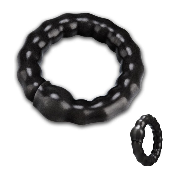 Черное кольцо на пенис с шариками