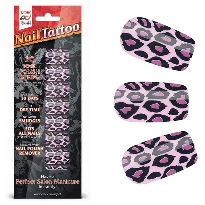 Набор лаковых полосок для ногтей Фиолетовый леопард Nail Foil. Фотография 3.