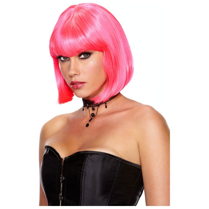 Неоново-розовый парик Playfully Pink
