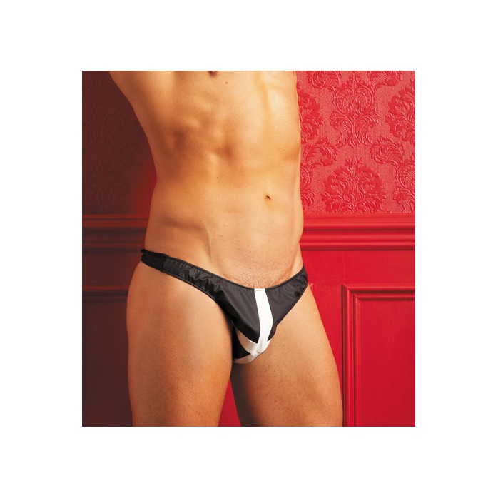 Мужские трусы-танга с контрастным крестом. Фотография 2.