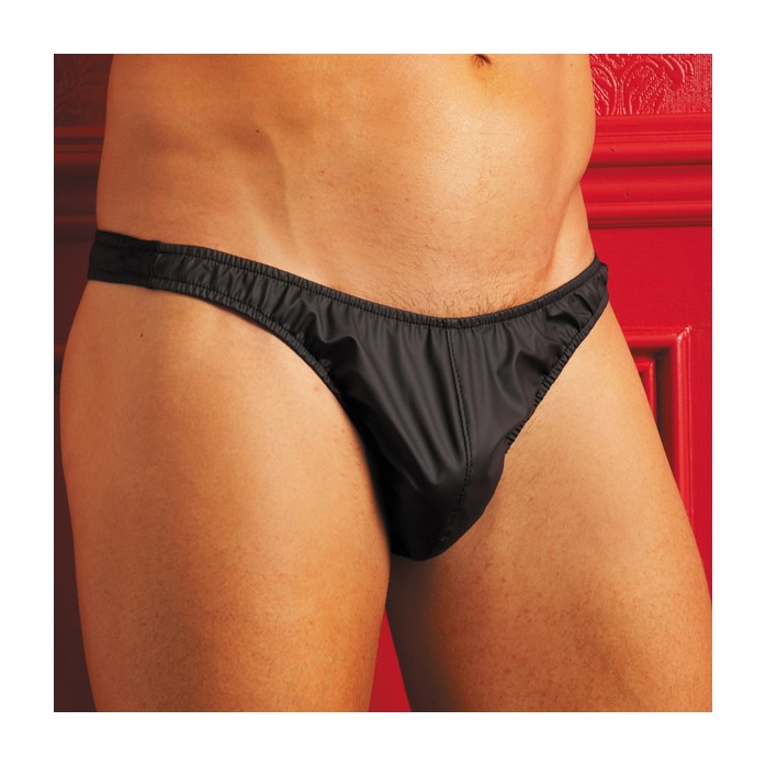 Черные мужские трусы-танга