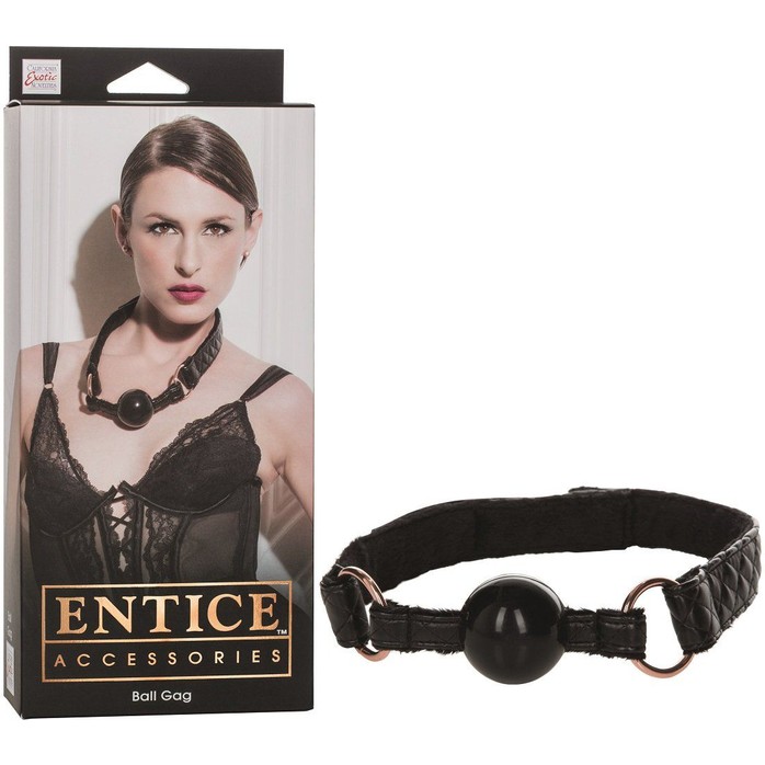 Чёрный кляп Entice Ball Gag - Entice. Фотография 2.