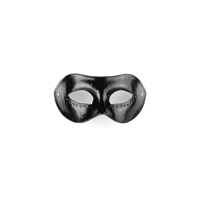 Черная кожаная маска со стразами Diamond Mask - Ouch!