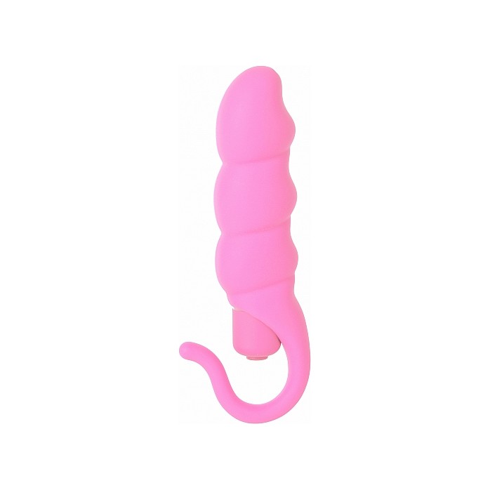Розовый вибратор со стимуляцией клитора Minoo - 18 см - Shots Toys
