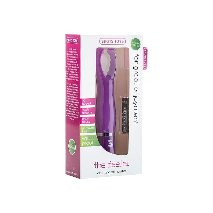 Фиолетовый вибростимулятор The Feeler - 18 см - Shots Toys. Фотография 2.