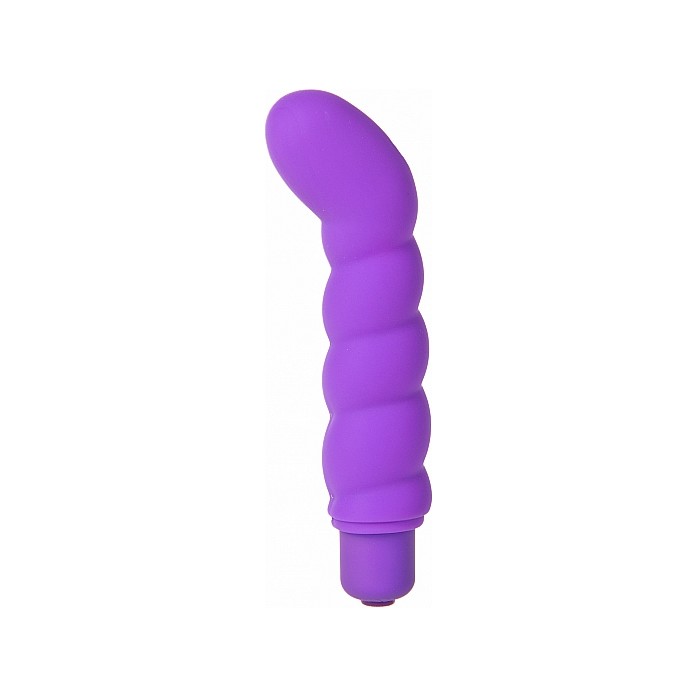 Фиолетовый вибратор со стимуляцией точки G - 18 см - Shots Toys