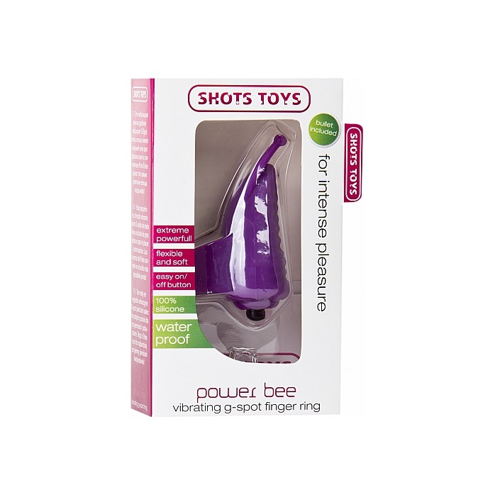 Фиолетовый стимулятор на палец Power Bee - Shots Toys. Фотография 3.