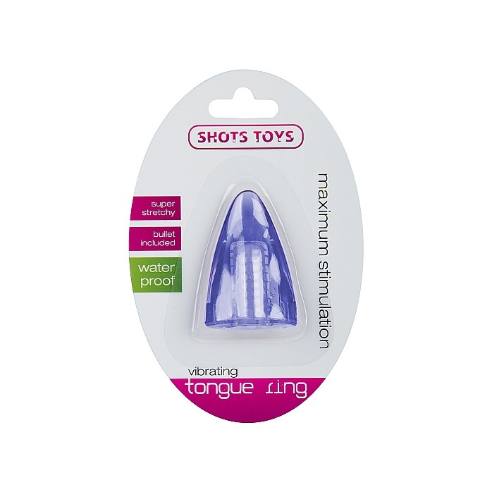 Голубой стимулятор на палец в форме языка Vibrating Tongue - Shots Toys. Фотография 2.