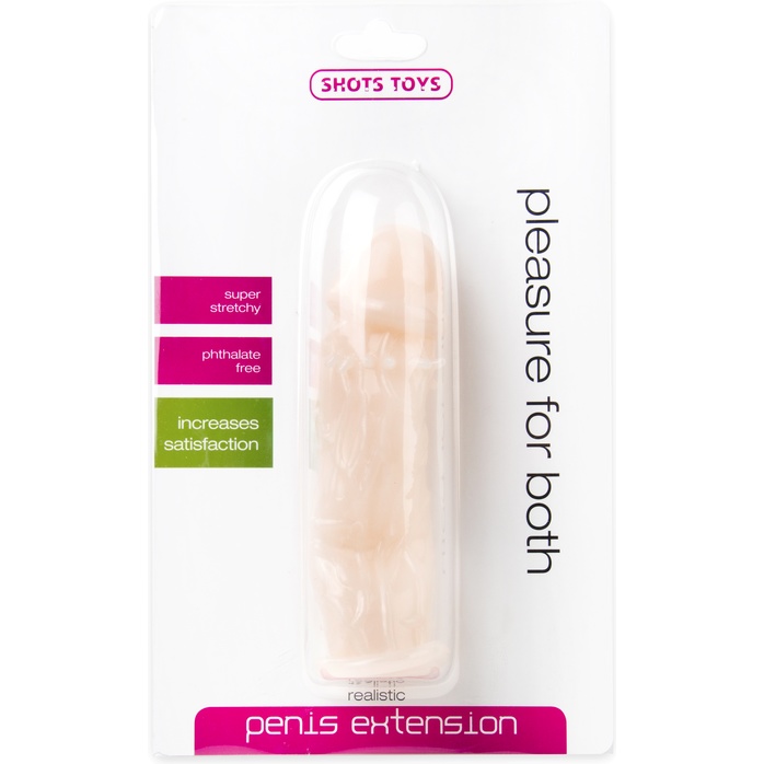 Телесная насадка-реалистик на пенис Extension - 13 см - Shots Toys. Фотография 2.