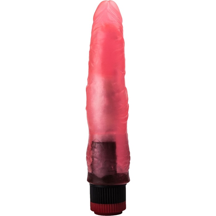 Розовый гелевый виброфаллос - 17,5 см. Фотография 3.