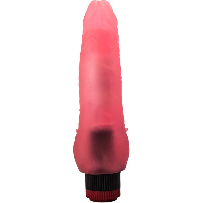 Розовый гелевый вибратор с шипами у основания - 17,8 см. Фотография 3.