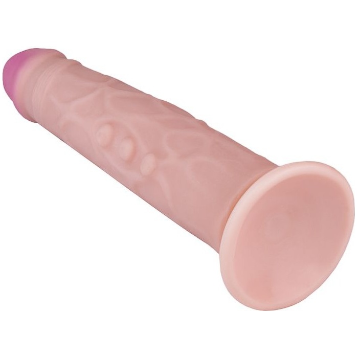 Фаллоимитатор на присоске с венами и точками на стволе - 22,7 см. Фотография 6.