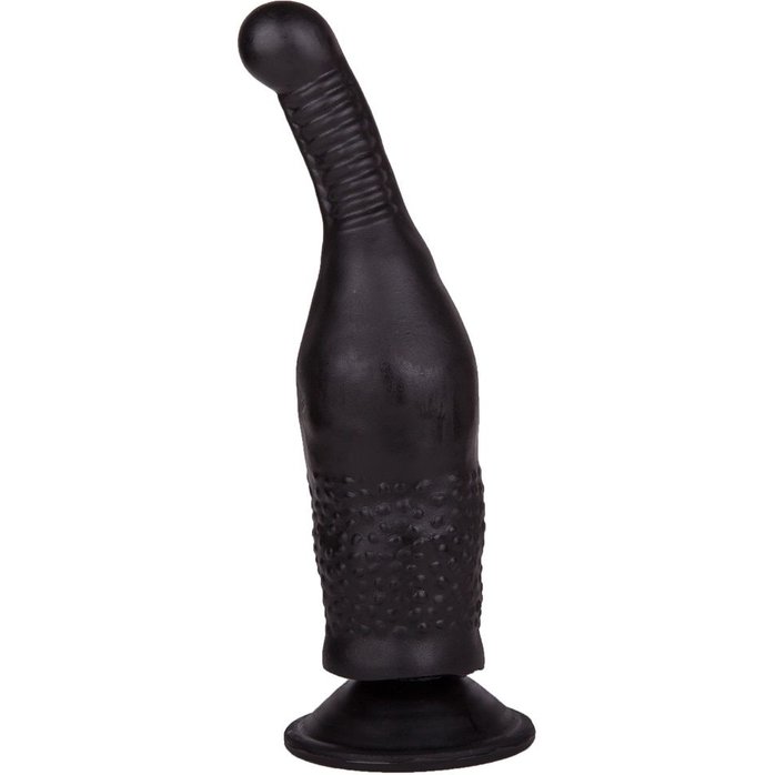 Чёрный анальный фаллоимитатор на присоске - 16,5 см