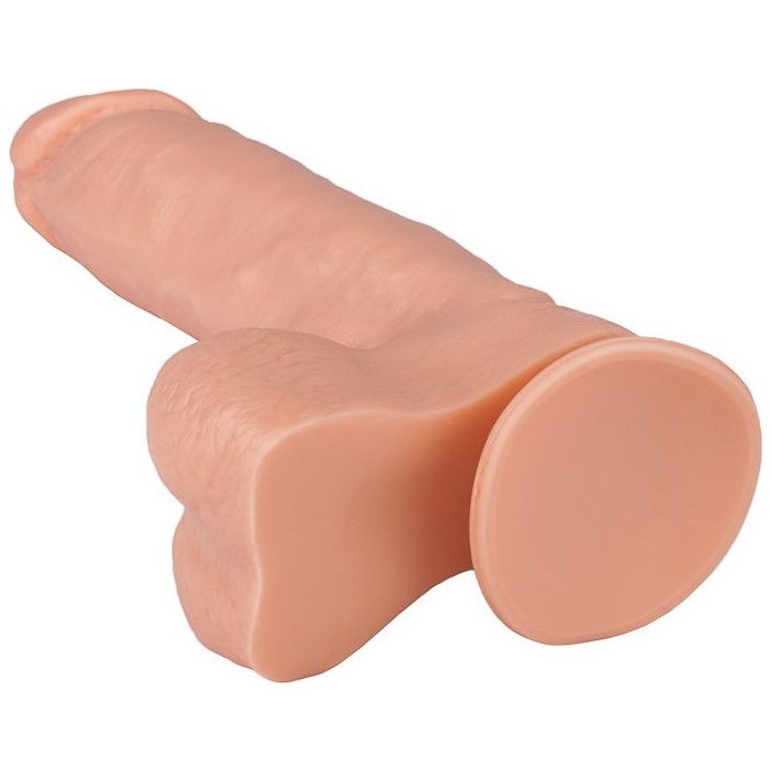 Реалистичный гелевый дилдо с мошонкой и присоской - 21 см. Фотография 5.