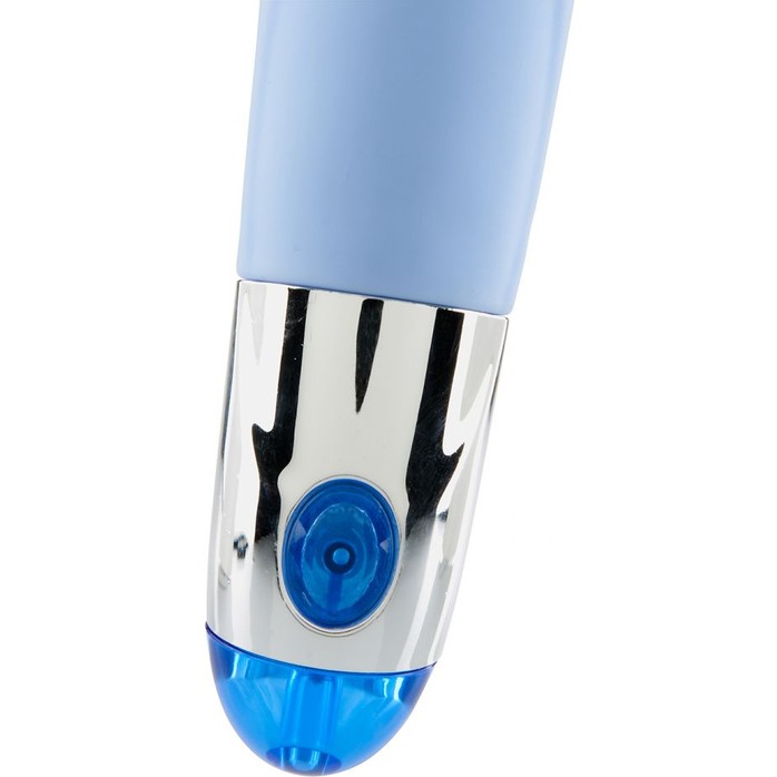 Голубой вибратор со стимуляцией клитора Lovely Vibes G-spot - 20 см. Фотография 2.
